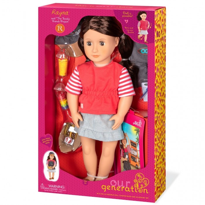 Our Generation Deluxe Food Truck Doll with Book, Skirt Version Rayna